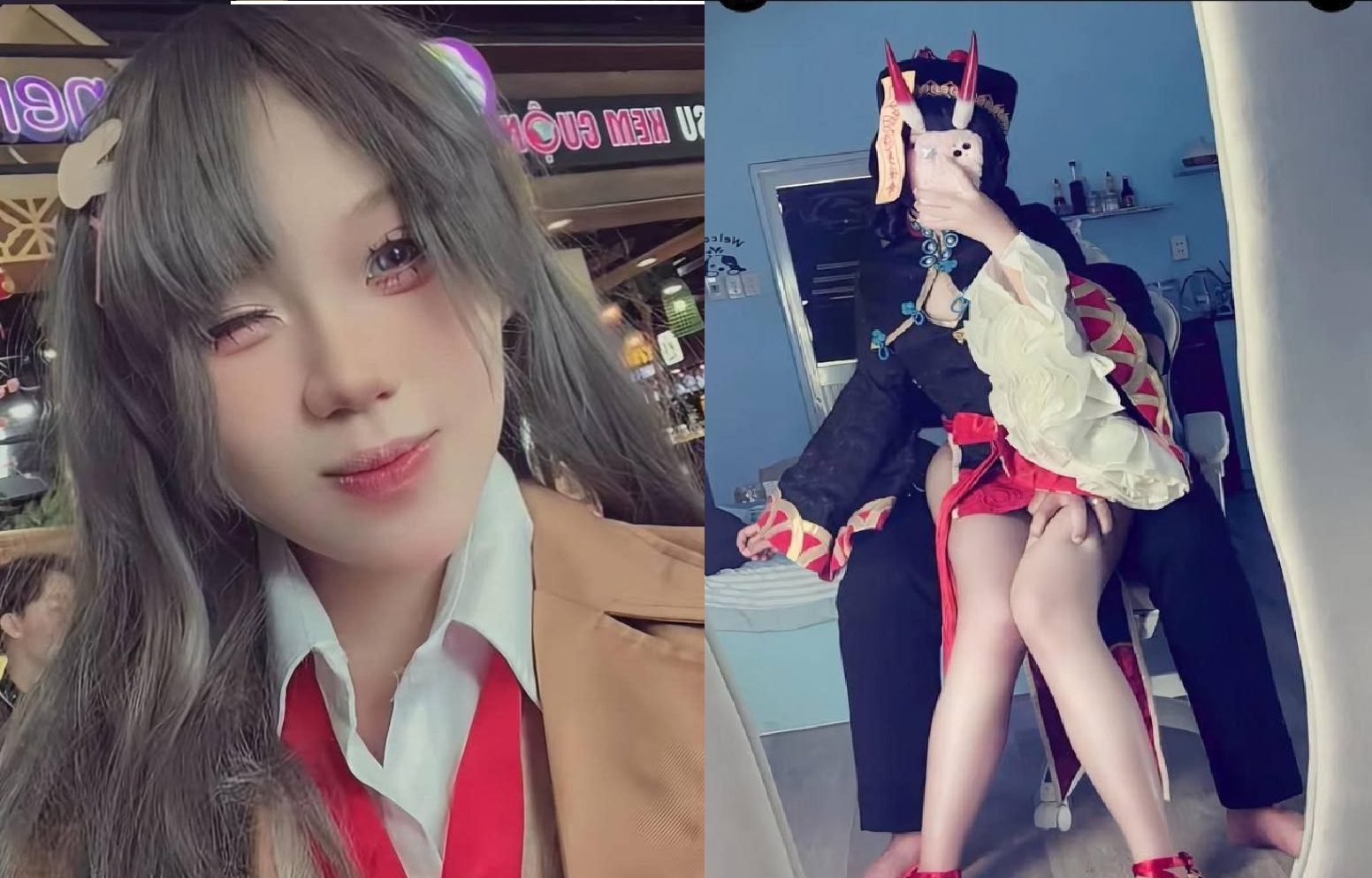 Lộ clip cosplay thiên thần chơi hai tay sướng tê